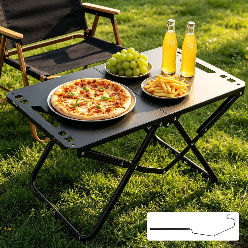 Folding Camping Table Metal Picnic Portable Party BBQ Tables Indoor Outdoor UK