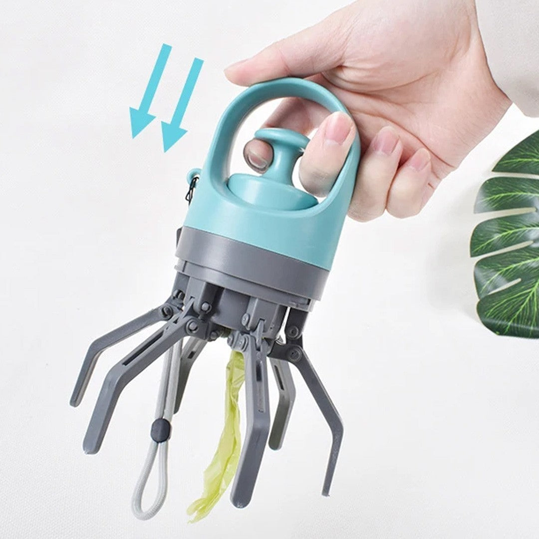 Portable Pooper Scooper with Bag No-Touch Lightweight Claw Poop Picker Catcher