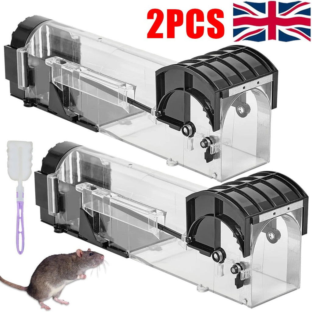 2 Pack Humane Rat & Mouse Traps No-Kill Mice Trap, Fits Rats & Mice Tool Mouse