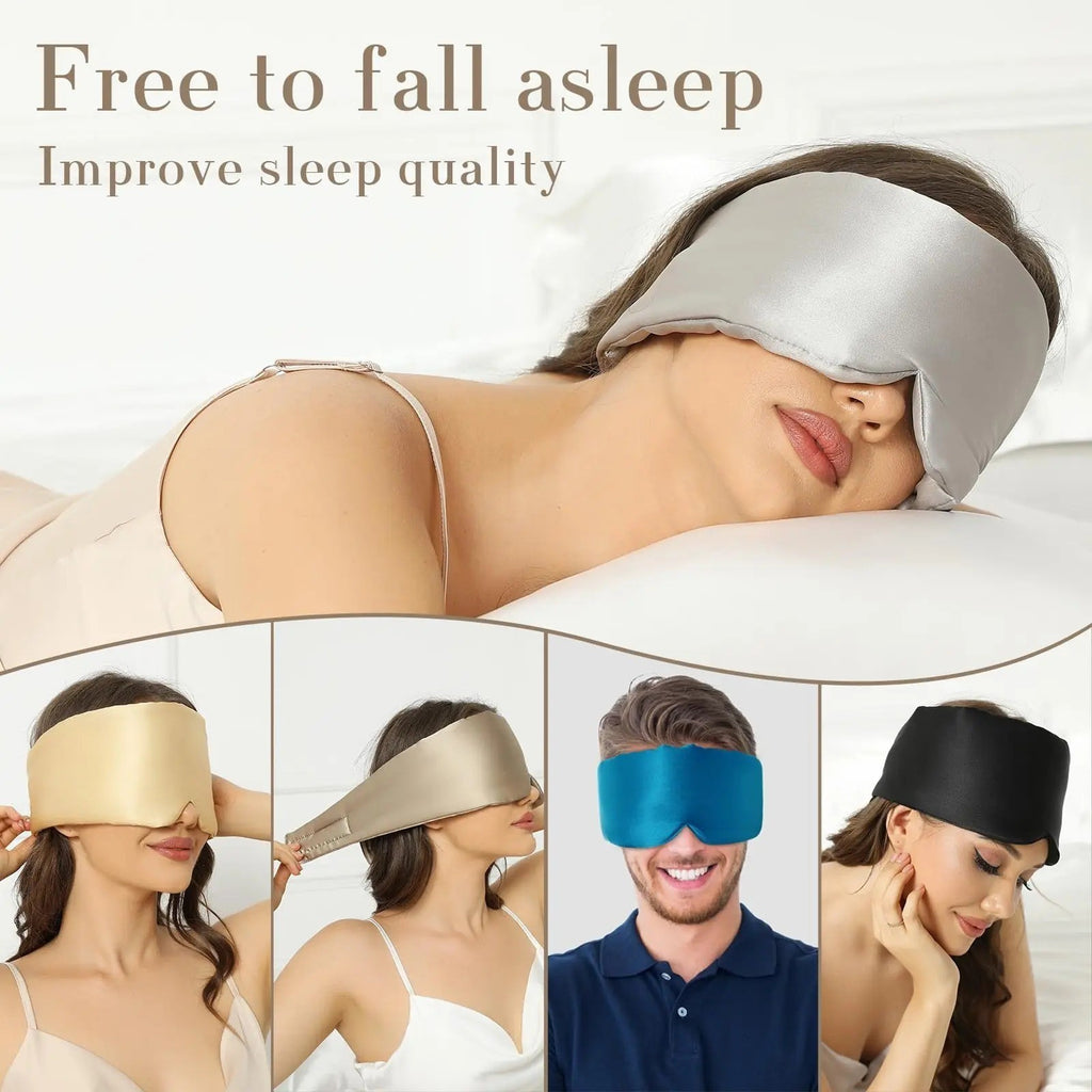Adjustable 100% Mulberry Silk Sleep Mask for Side Sleepers Eye Mask for Women UK