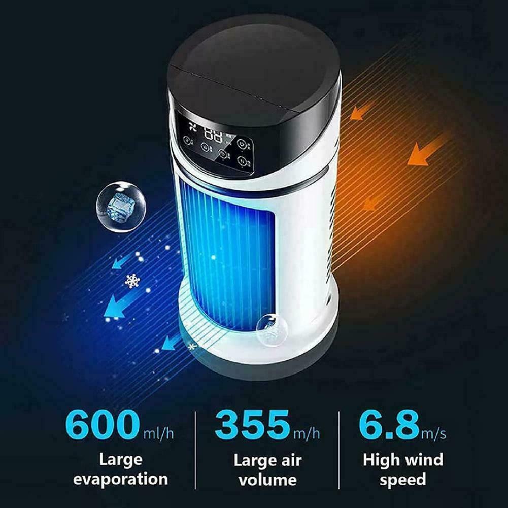 6-Speeds Portable Air Cooler Fan 300ML Tank Ice Cold Cooling Conditioner New