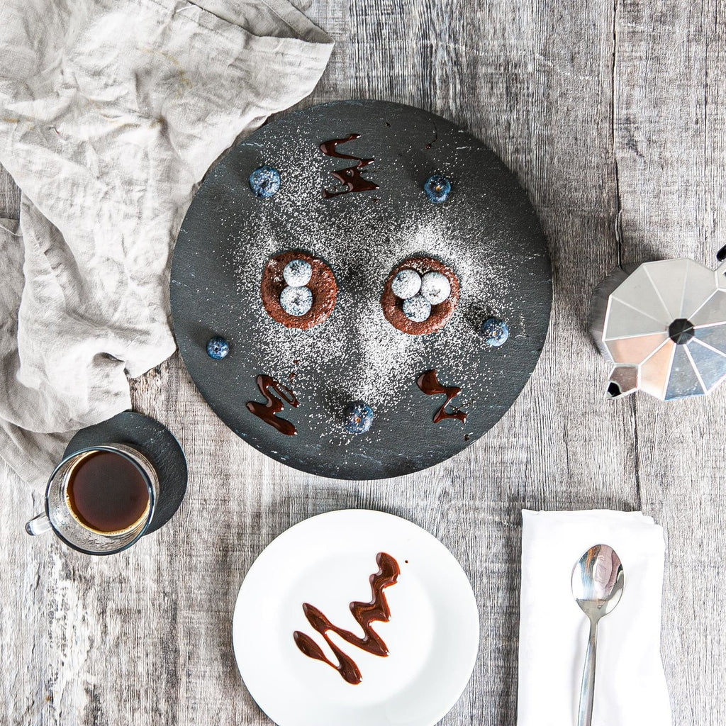 Linea Round Slate Coasters - 10cm - Pack of 12