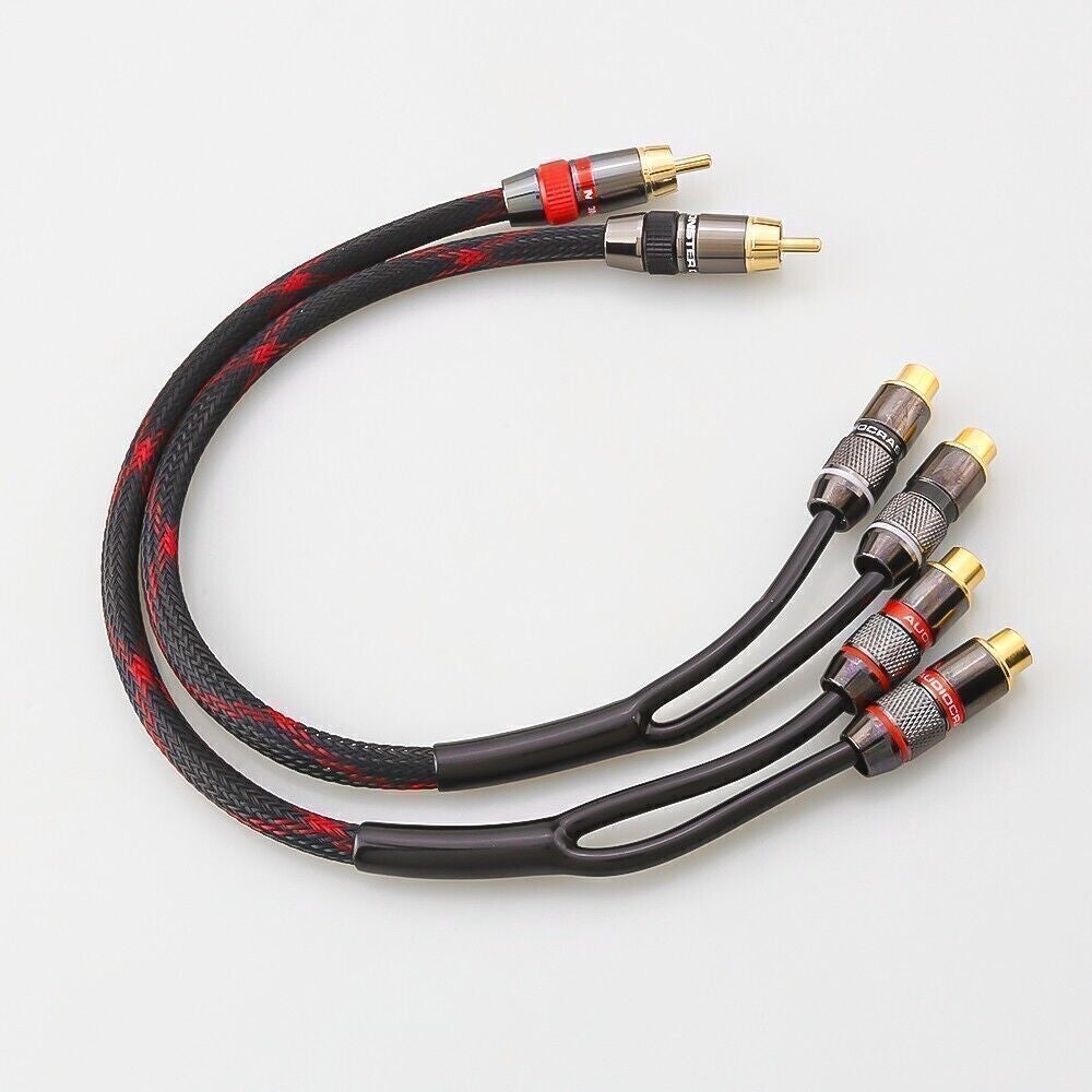 1 Male to 2 x Female PRO 20cm RCA PHONO Y SPLITTER CABLE *2