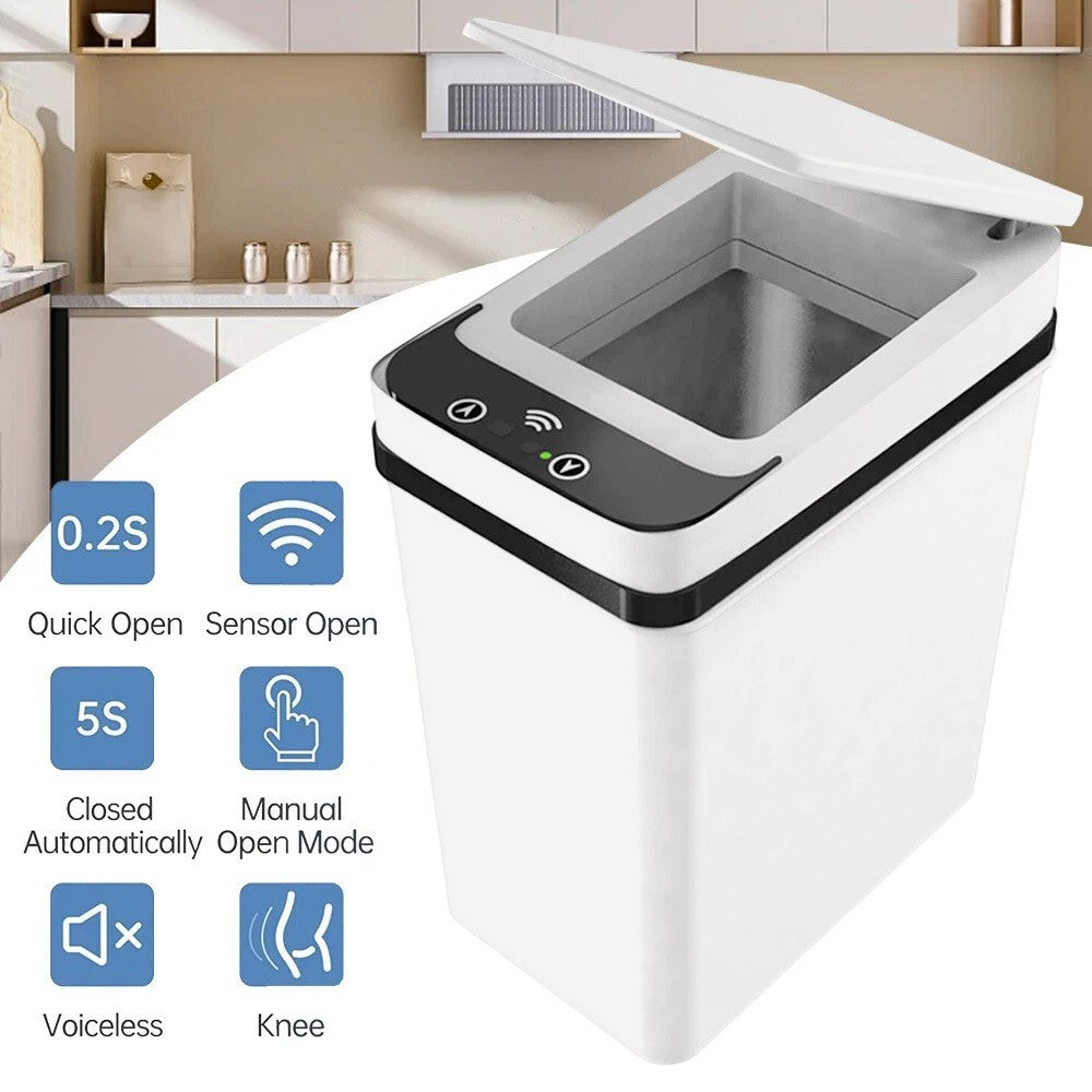 Motion Sensor Waste Bin Rubbish Kitchen Trashcan 12L Automatic Trash Can Smart