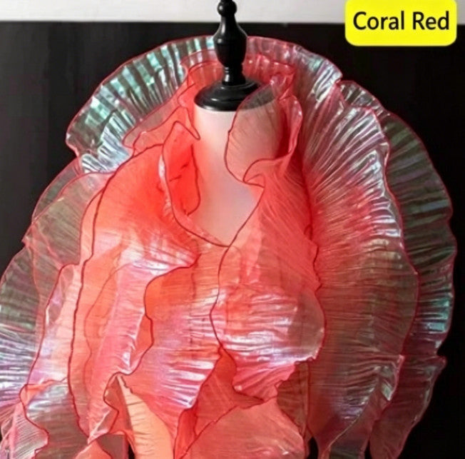 3 M Tulle Fabric Ruffle Pleated Trim Material for Wedding Dress Decor DIY