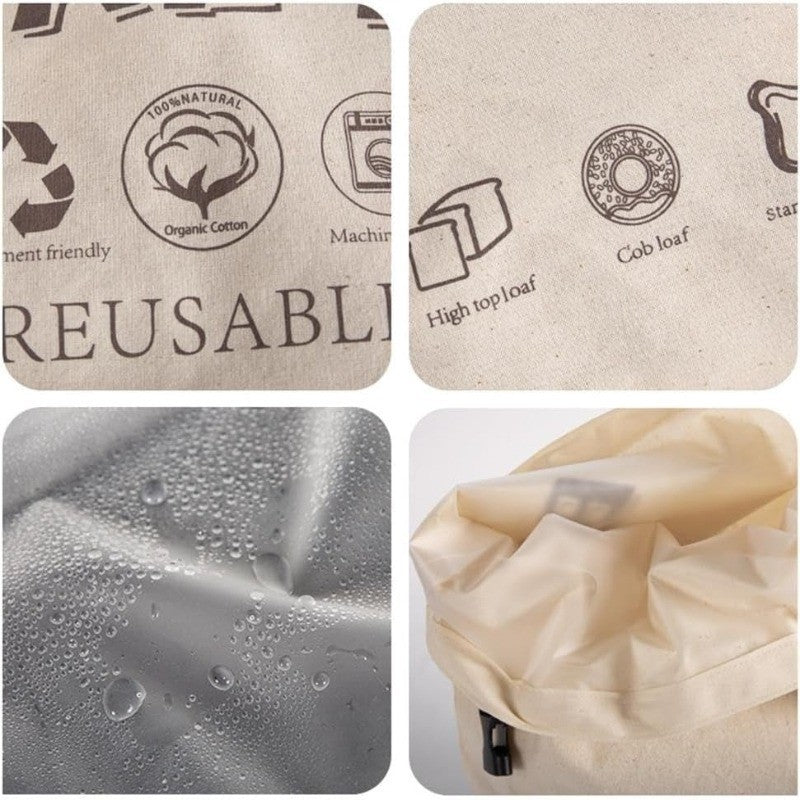 Premium Extra Large Reusable Beeswax Bread Bags Cotton Linen Storage Keep Fresh
