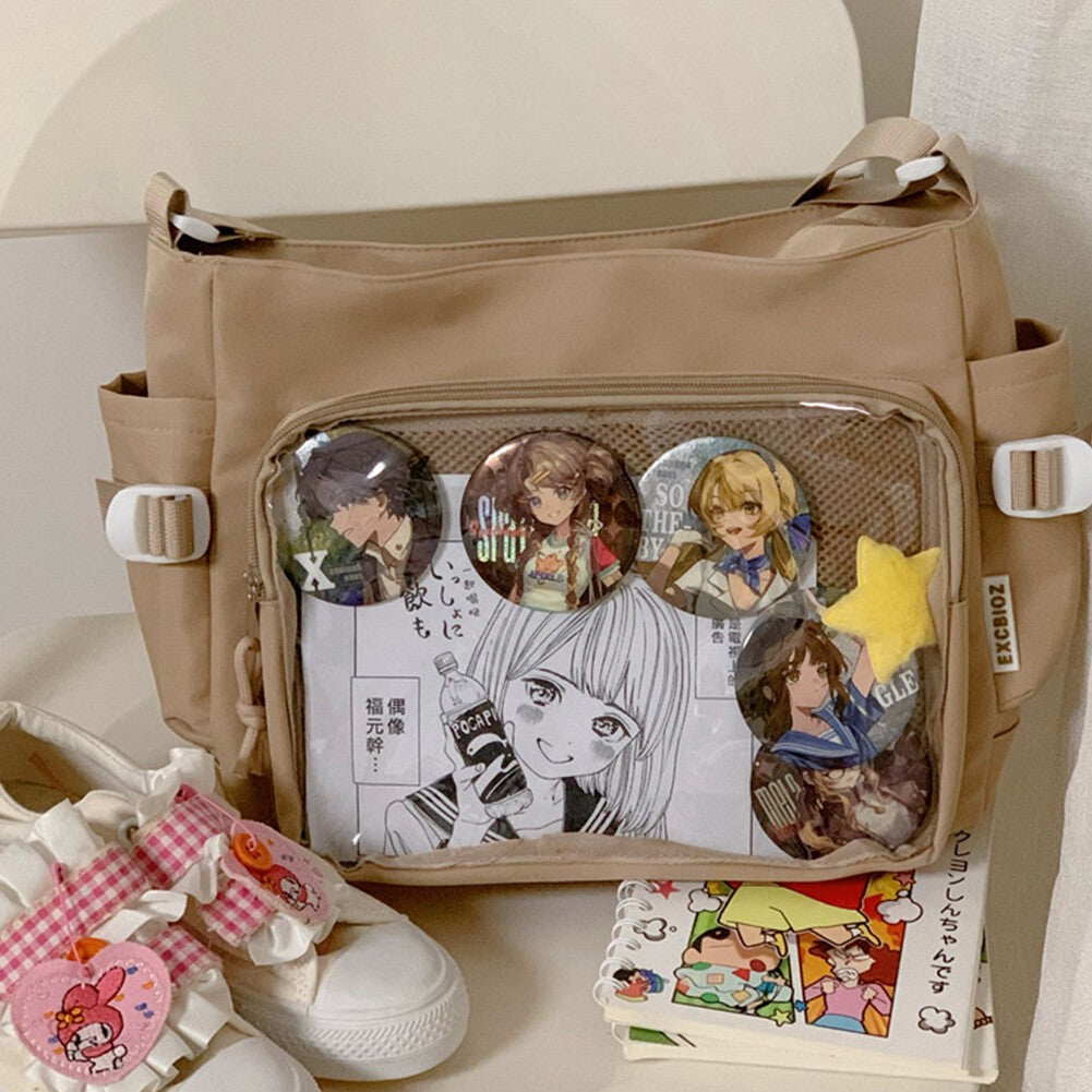 Women Ita Bag Teenagers School Bag Multi-pockets Adjustable Strap Chic Hobo Bag