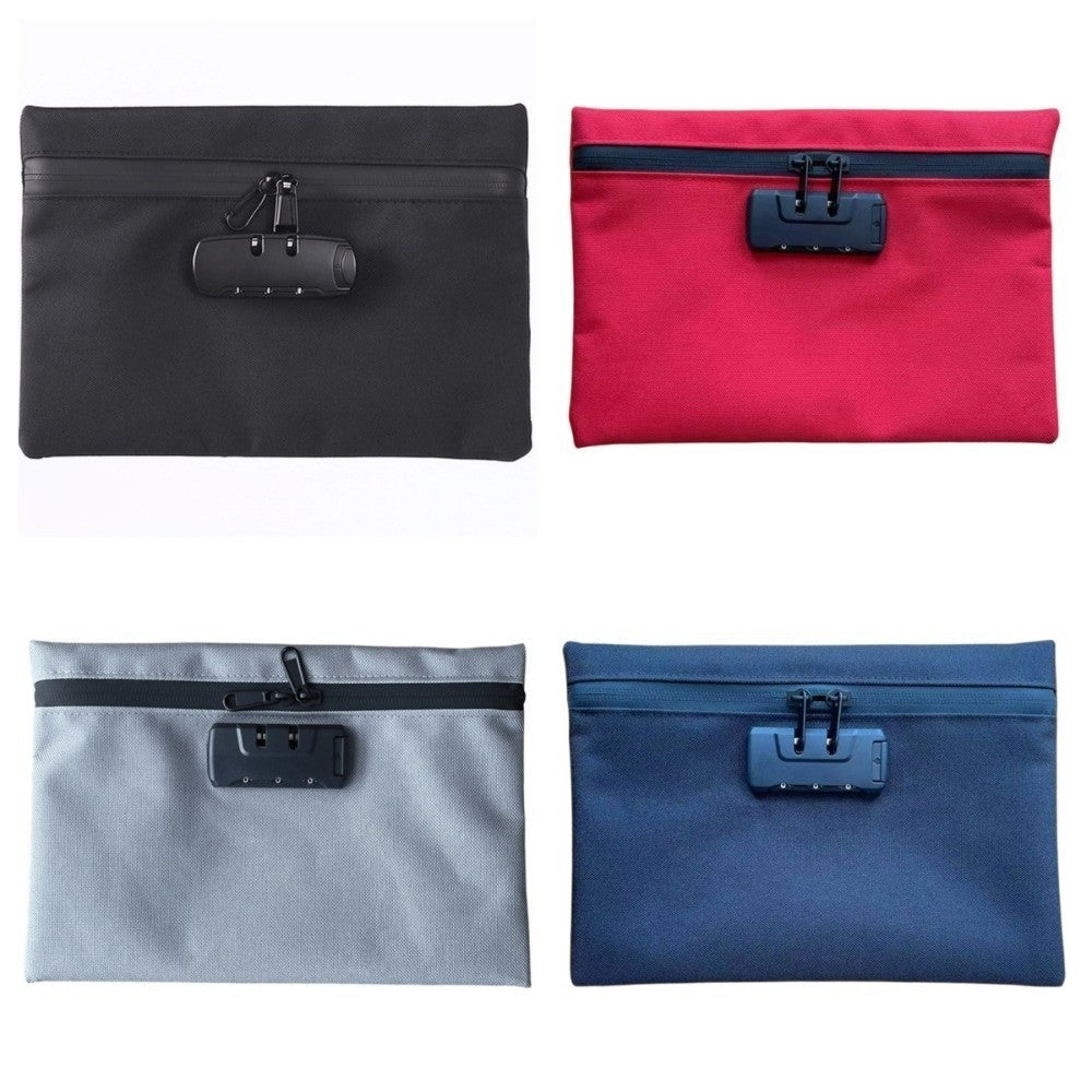 Combination Money Bag with Lock Portable Locking Pouch Security Document Bag