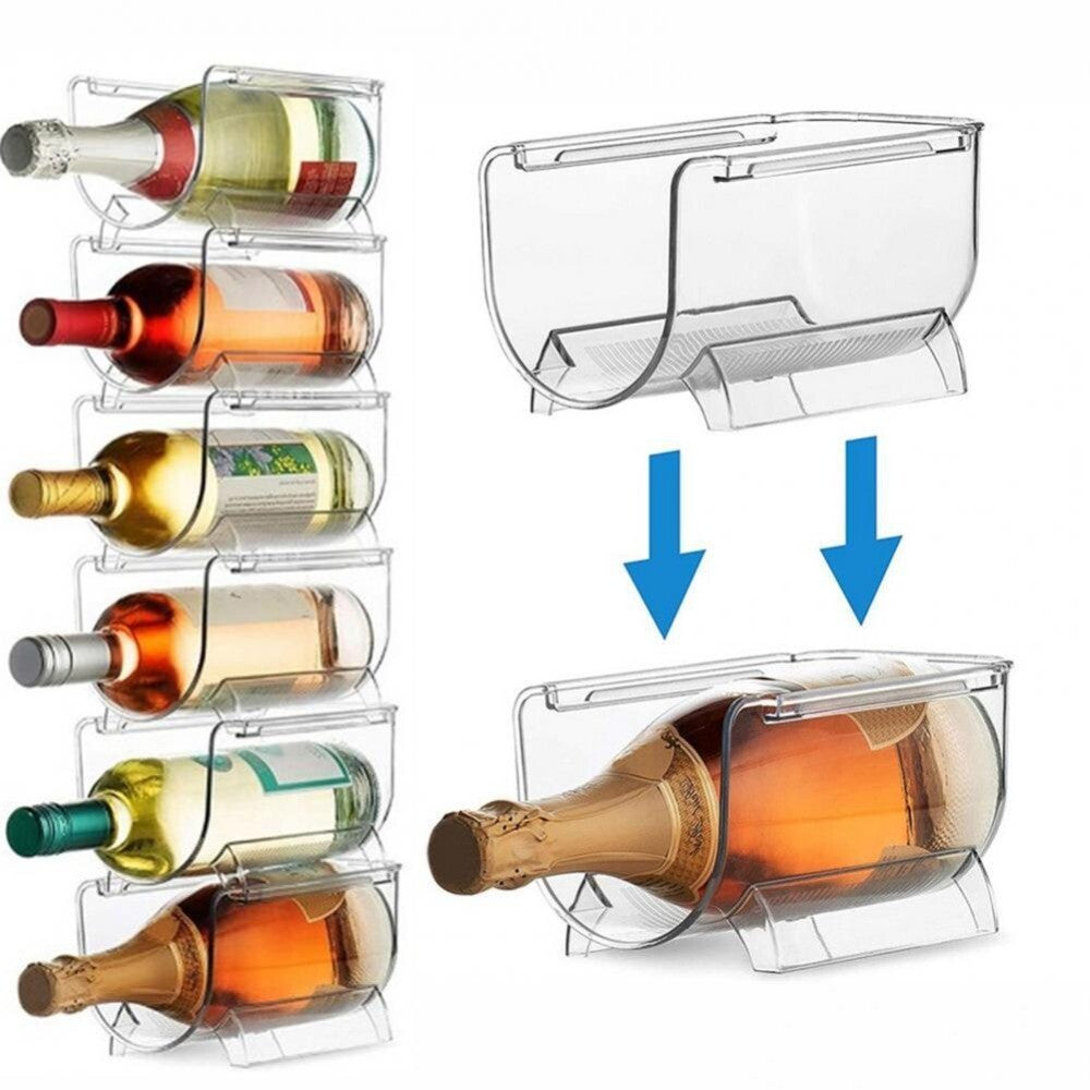 Stackable 1/2/3 Bottle Storage Holder Rack Water Wine drink for Fridge