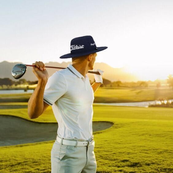 Titleist Tour Aussie Bucket Hat Wide Brim Sun Hat Golf Cap Unisex Blue/White NEW