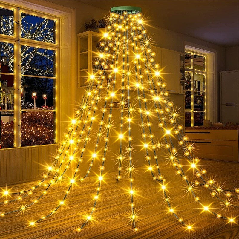 Christmas Decoration Lights 200/400 LED Waterfall Christmas Tree Lights USB