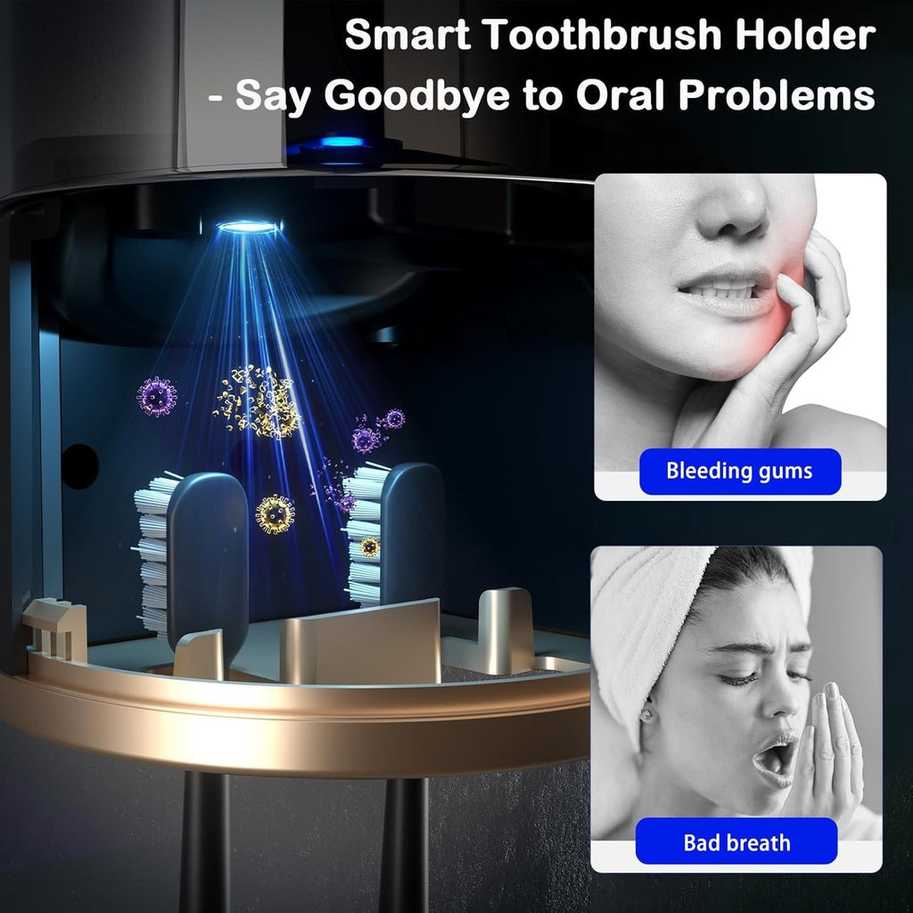 Toothbrush Holders for Bathrooms,Smart Toothbrush Holder Wall Mounted Organizer