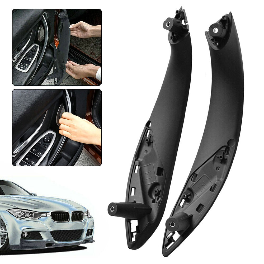 2x Front Left&Right Pull Handle Black Inner Trim Doors For BMW F30 F32 F80 12-17