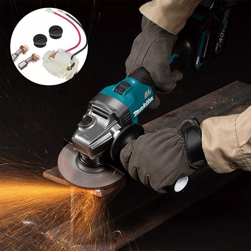 Genuine Makita BGA450 BGA452 DGA452 Brush Holder & CB430 Carbon Brushes + Caps