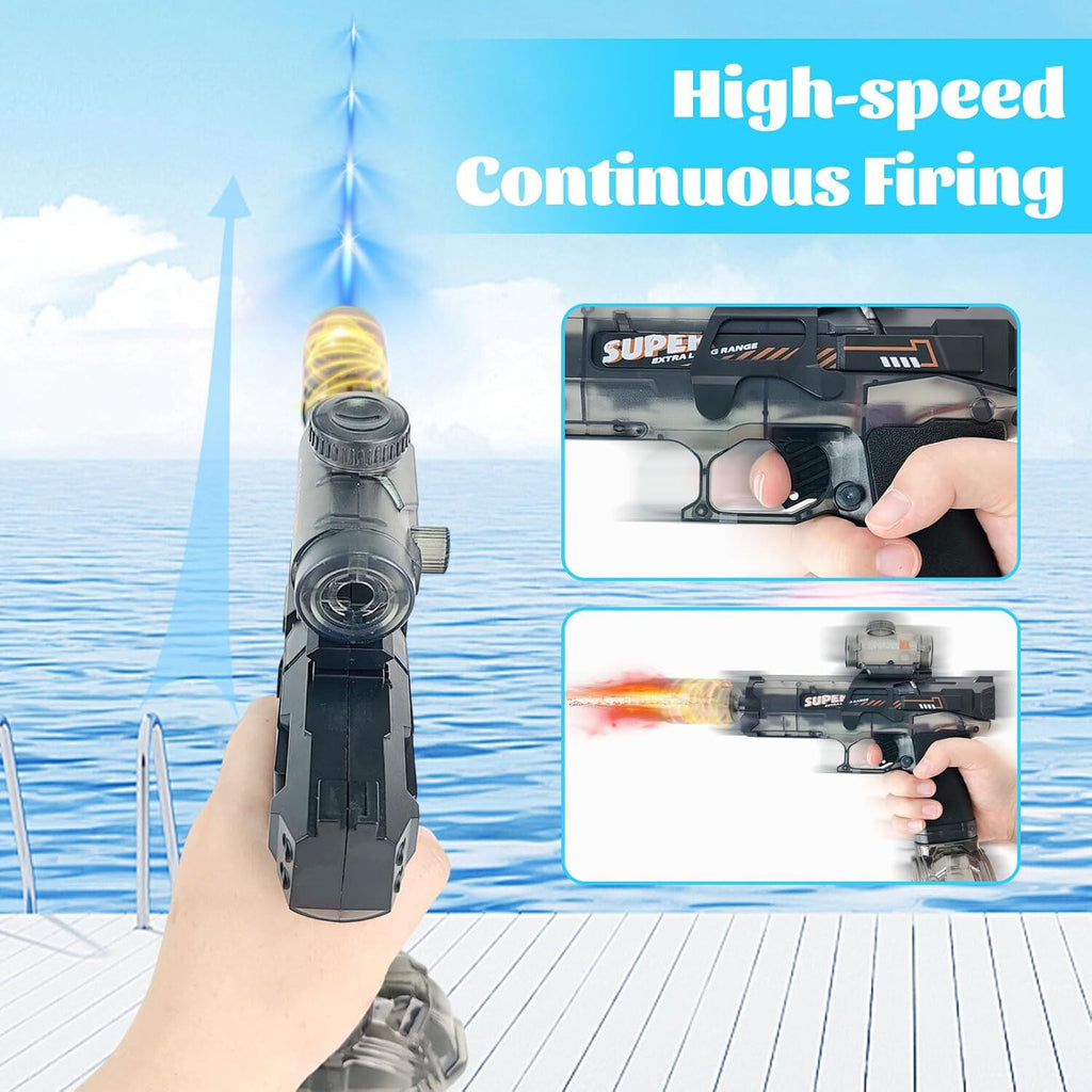 27cm Electric Water Gun Squirt Pistol LED Kids Toy Outdoor Garden Summer Fun UK