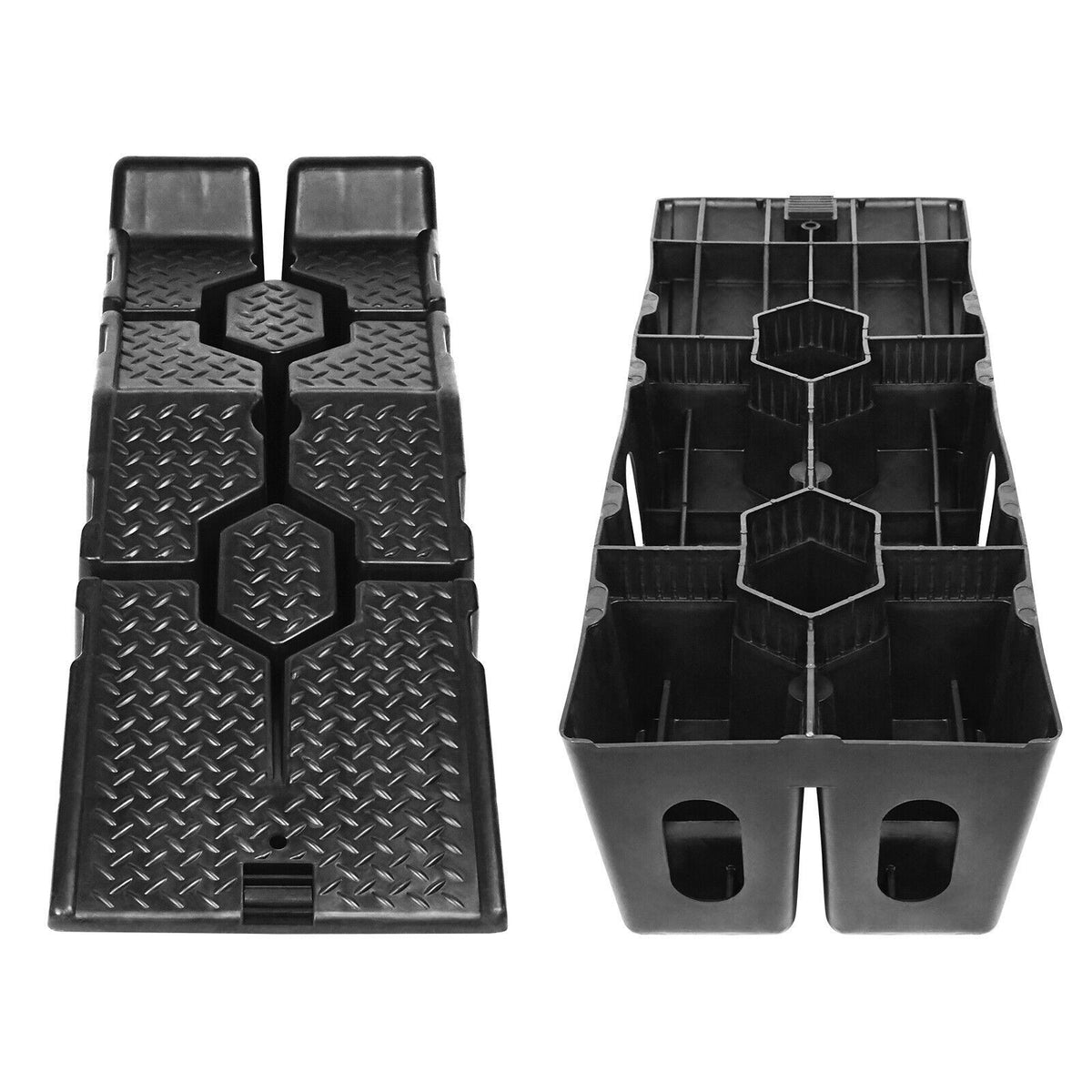 2pcs Heavy Duty 5 Ton 2.5+2.5 Ton Plastic Car Ramp Lifting Ramps 33cm Extra Wide