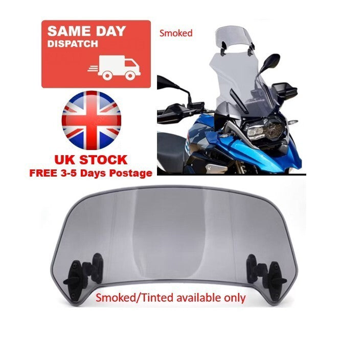 Motorbike Motorcycle Clip On Windshield Wind Screen Deflector Extension Spoiler