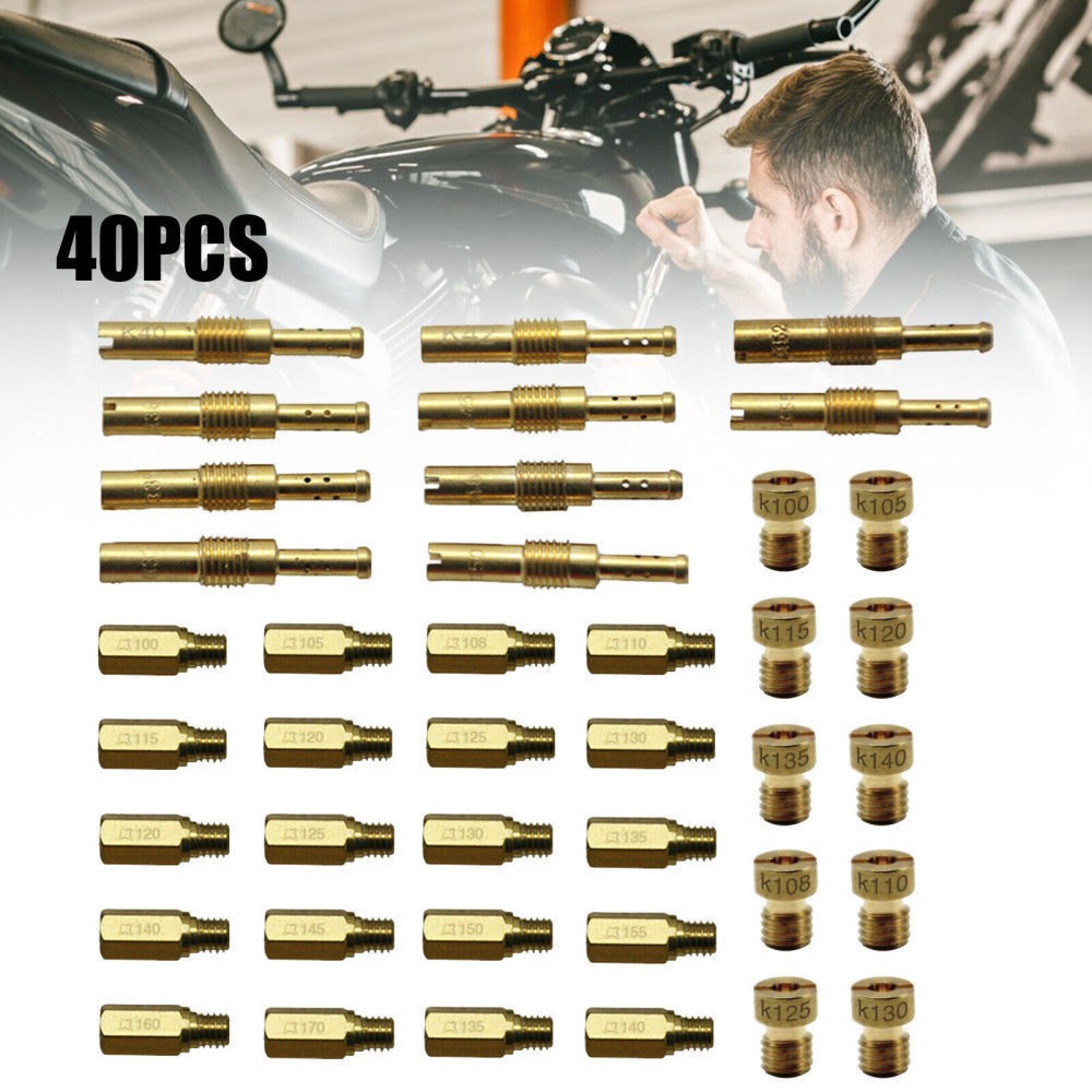 40Pcs For PWK Keihin OKO Carbs Carburetor Main Jets with Slow Pilot Jets Set UK