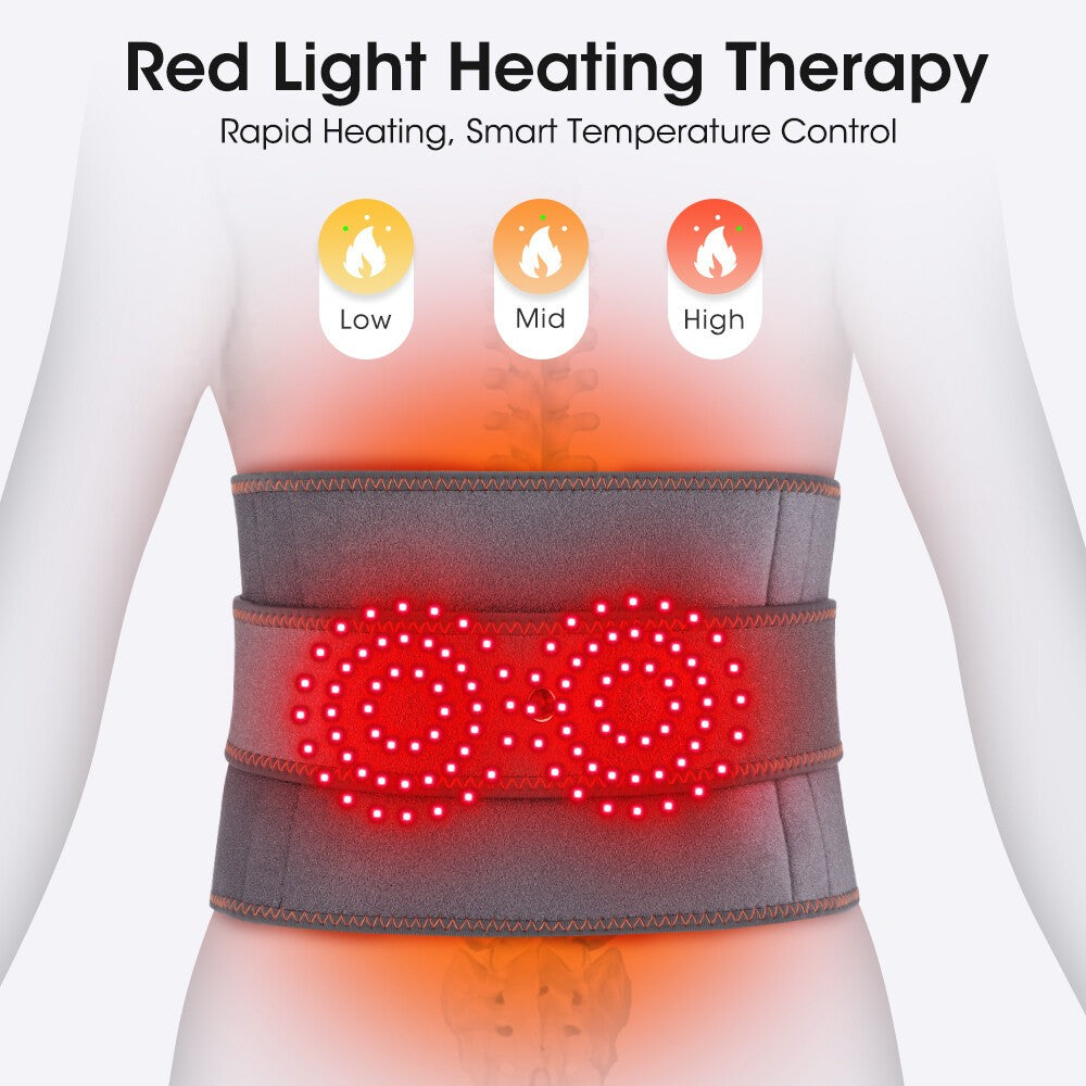 Electric Infrared Heating Vibration Therapy Massager Back Waist Belt Pain Relief