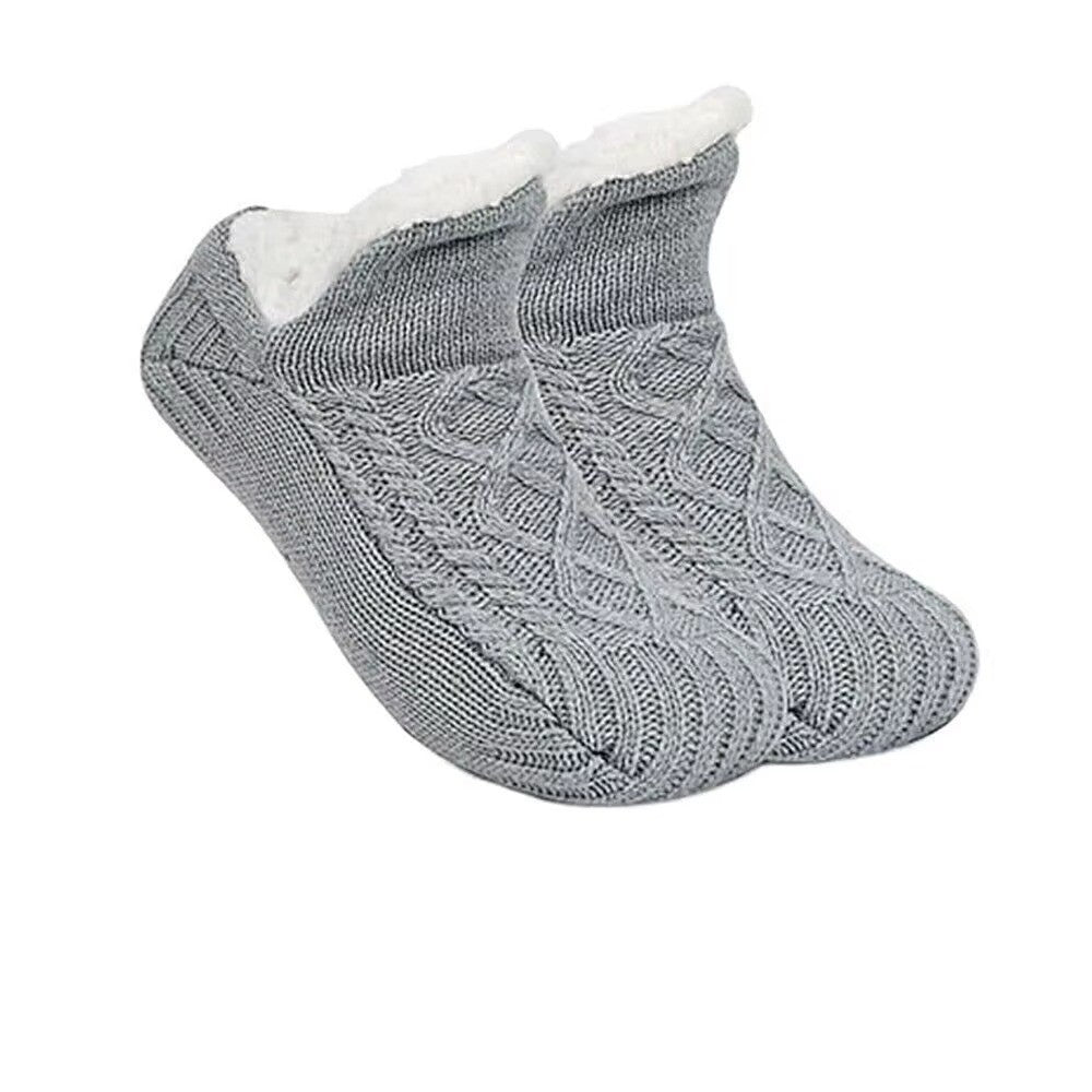 Fluffy Warm Slipper Socks – Non Slip Fleece Lined Winter Cosy Bed and Floor Sock