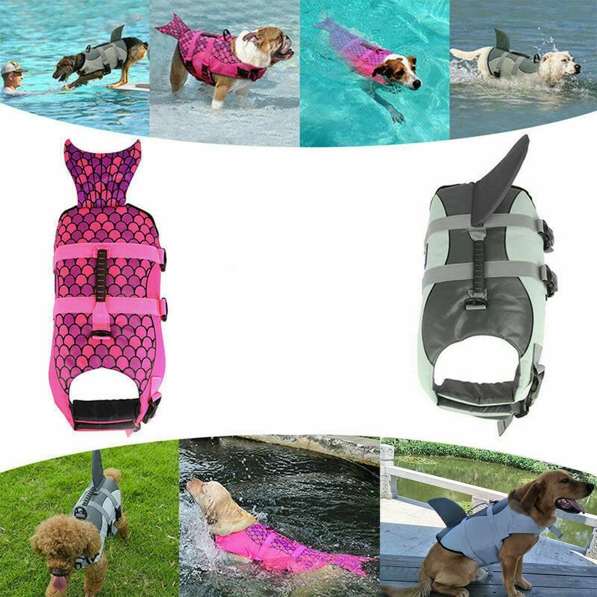 Dog Life Jacket Pet Safety Swimming Float Adjustable Buoyancy Aid Vest