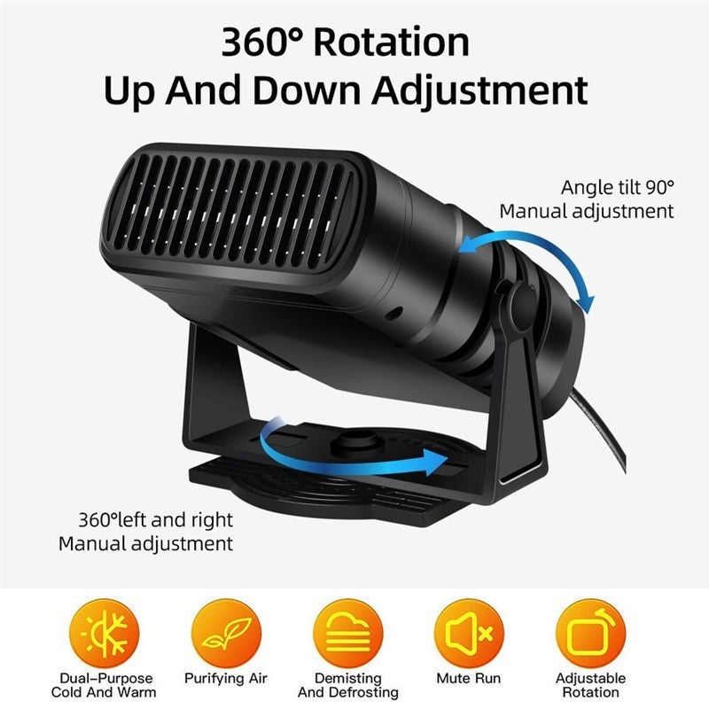 200W Electric Car Heater 24V DC Heating Fan Defogger Defroster Demister Portable