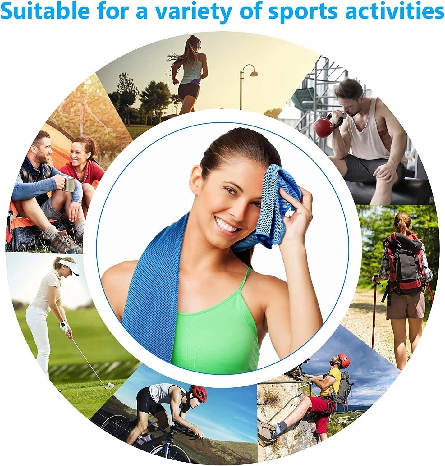 4PCS Cooling Towel Soft Breathable Sports Gym Yoga Fitness Running Outdoor Campi