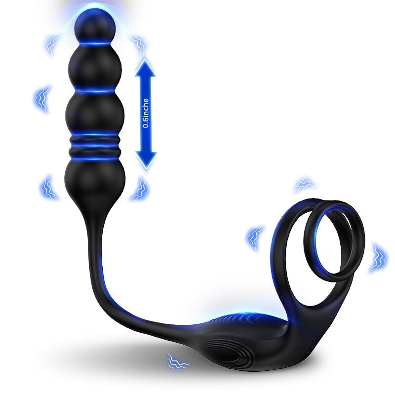 Men’s Anal Vibrator – Thrusting Prostate Massager Butt Plug Dildo Toy Lubricant