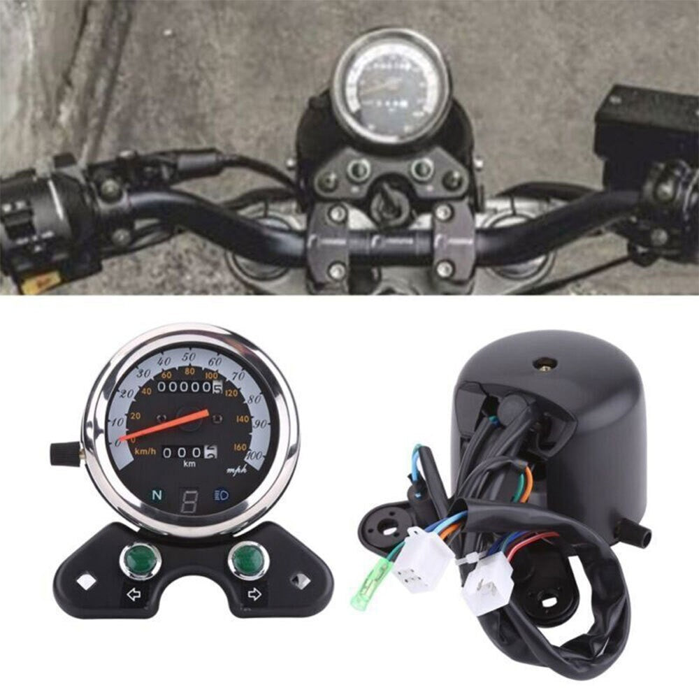 12V Digital Motorcycle Gauge LED LCD Odometer Speedometer Tachometer