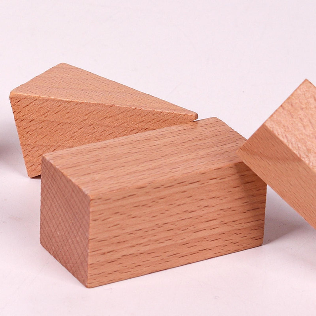 10x Wood Geometric Solids Geometric Blocks Home 3D Shapes Classroom