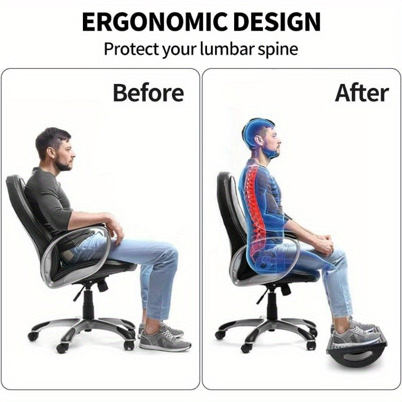Rolling Massage Ergonomic Foot Stool  Under Desk Rocker Leg Rest for Office Use