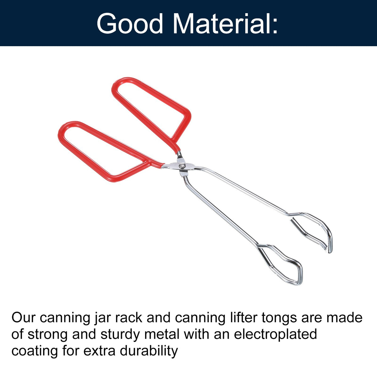 2Pcs Cooking Scissor Tongs, 10" Kitchen Tongs with Comfort Grip Red Handle