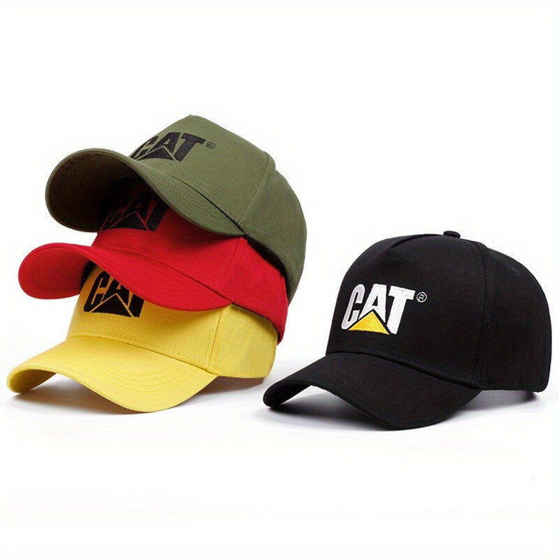 Vintage Caterpillar CAT Black Trucker Mesh Snapback Adjustment Hat Baseball Cap