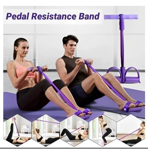 Home Sport Equipment Fitness Elastic Sit Up 2 Pull Rope Abdominal Exerciser UK