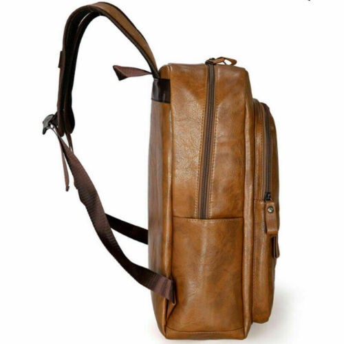 Men's Women's Vintage Leather Rucksack School Backpack Travel Bag Laptop UK