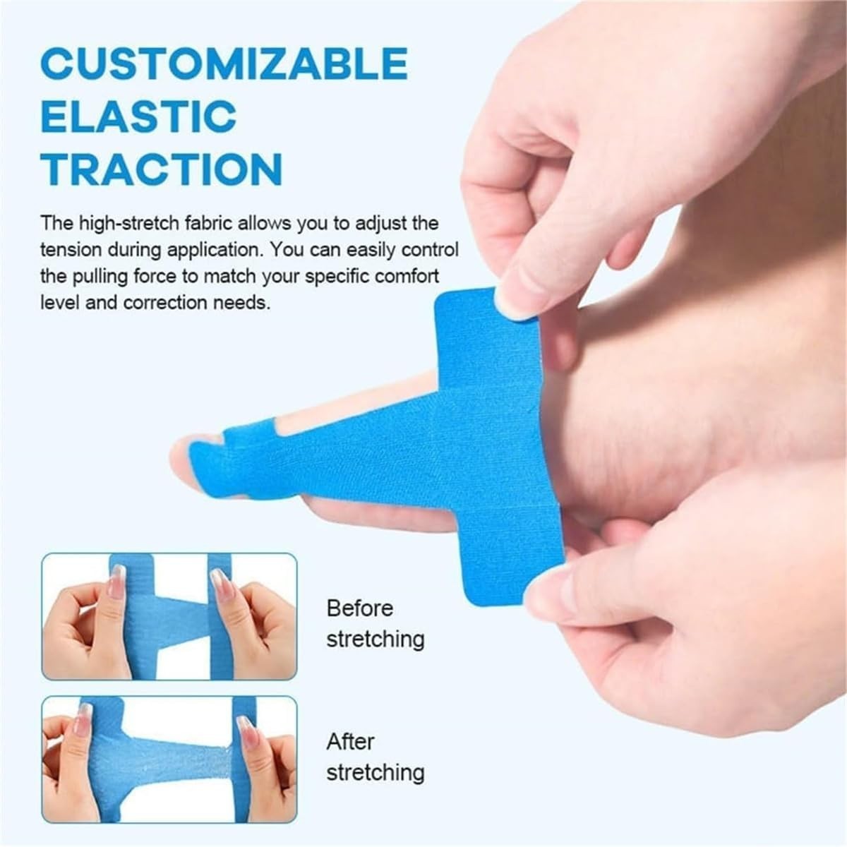 20pcs Pre-Cut Corrector Kinesiology Tape for Bunion, Relief Toe Correction Wrap