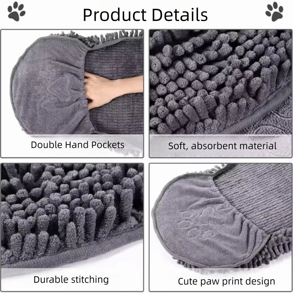 Pet Drying Towel Super Absorbent Water Dog Cat Bath Clean Skin-Friendly﻿ UK