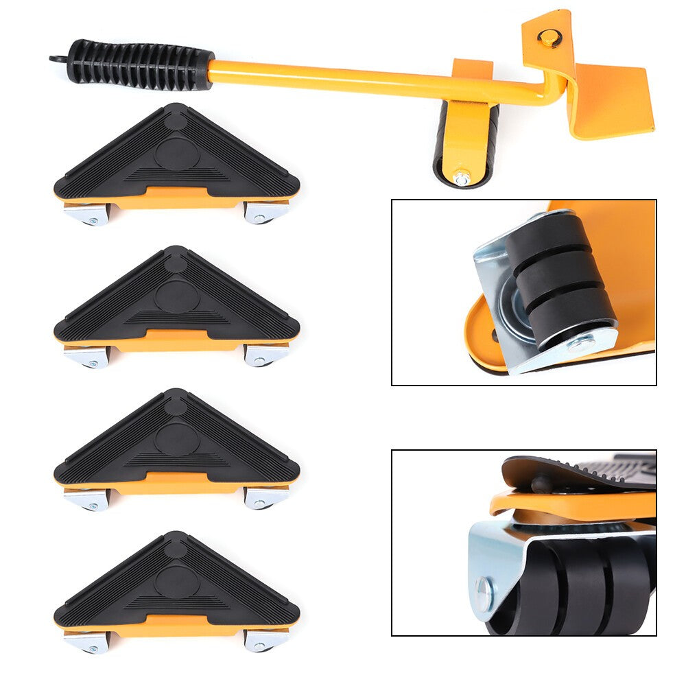 Heavy Furniture Lifter Shifter Remover Roller Wheels Moving Tools Kit Move Set