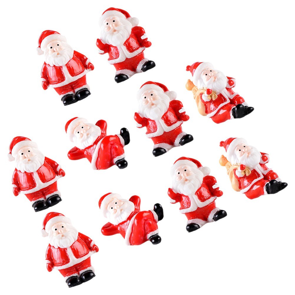 10 Pcs Xmas Mini Resin Snowman Figurines Christmas Miniature Decor Set