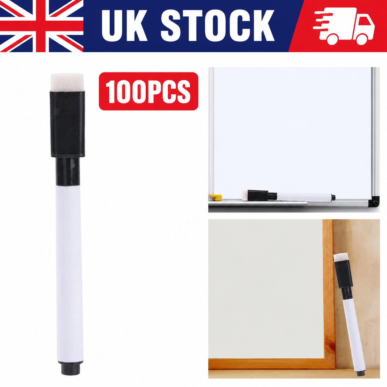 100x Whiteboard Marker Pens White Board Pen Writing Pen for School
