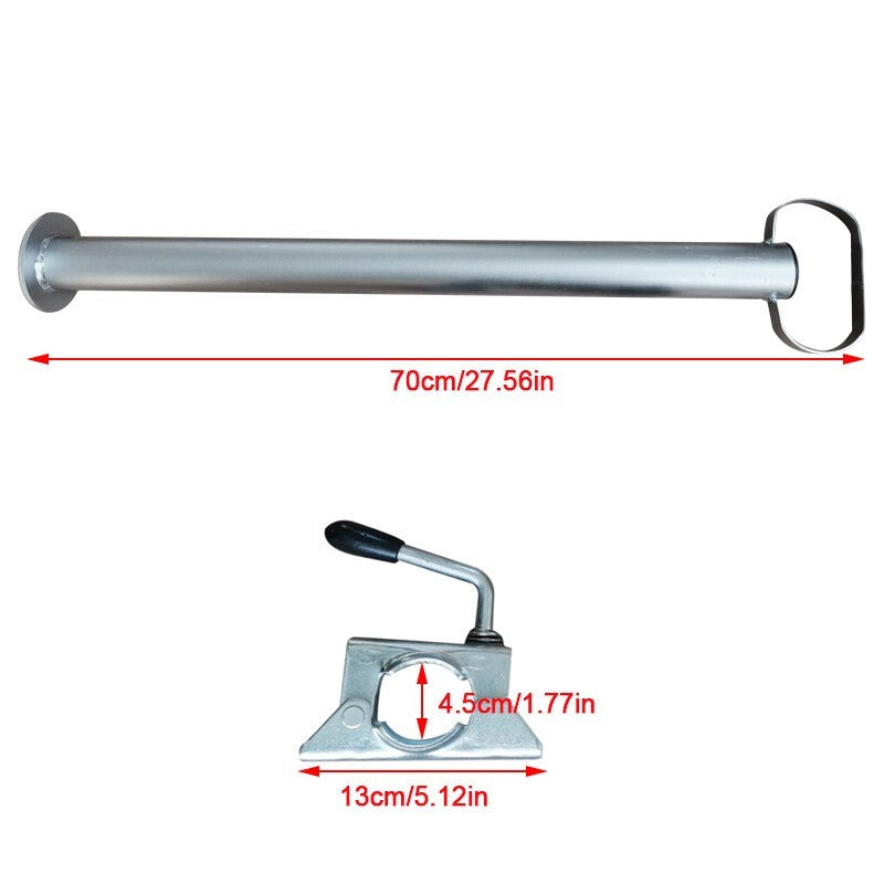 2X Trailer Leg Prop Stands and Clamps 48mm x 700mm length Support Tube Caravan