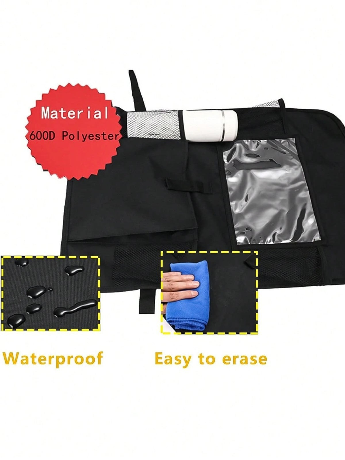 Back Seat Organiser 2PCS Car Storage Bag Tablet Holder Multi-Pocket Space Saving