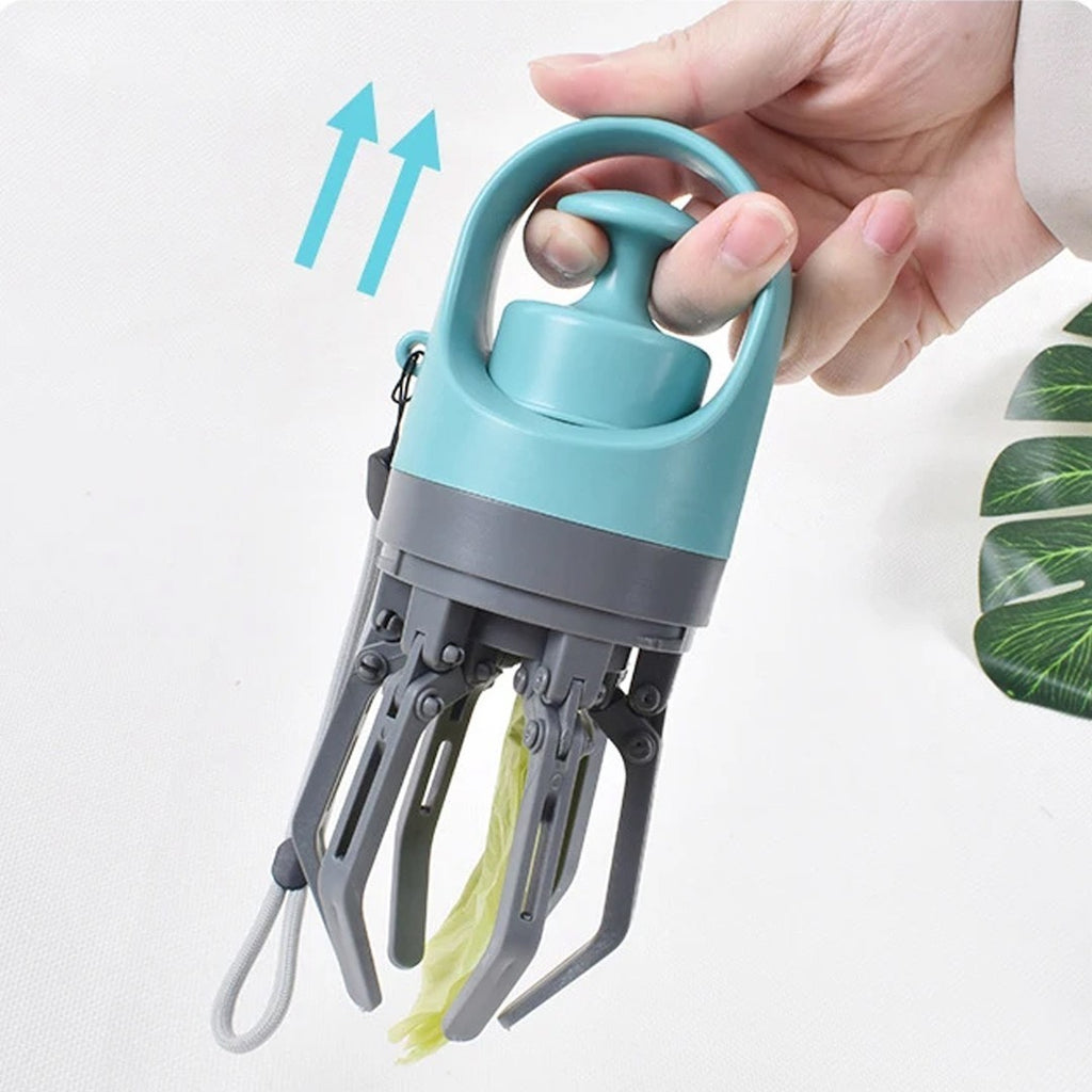 Portable Pooper Scooper with Bag No-Touch Lightweight Claw Poop Picker Catcher