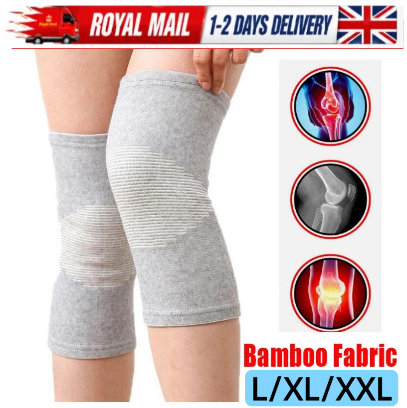 1Pair Knee Support Bamboo Compression Sleeve Brace Arthritis Pain Relief UK SELL