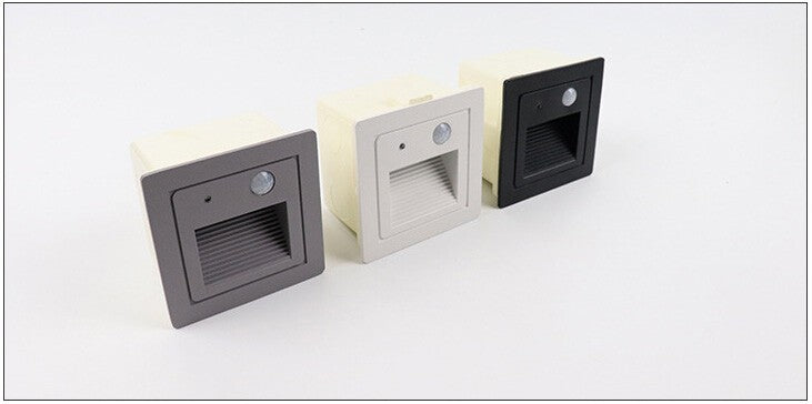Outdoor 3W Motion-Sensor Led Step Stair Lights Footlight Recessed Corner Lamp