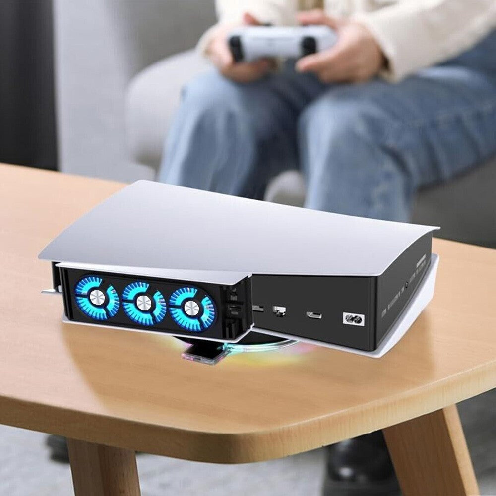 LED Cooling Fan for Playstation 5 PS5 Console, 2 Speed&USB 3.0 Port UK Seller