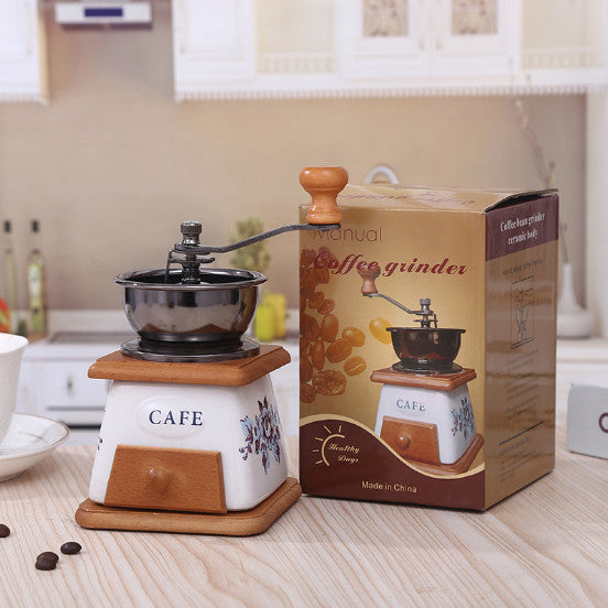 Portable Vintage Coffee Grinder Unique Manual Coffee Mill for Travels & Camping
