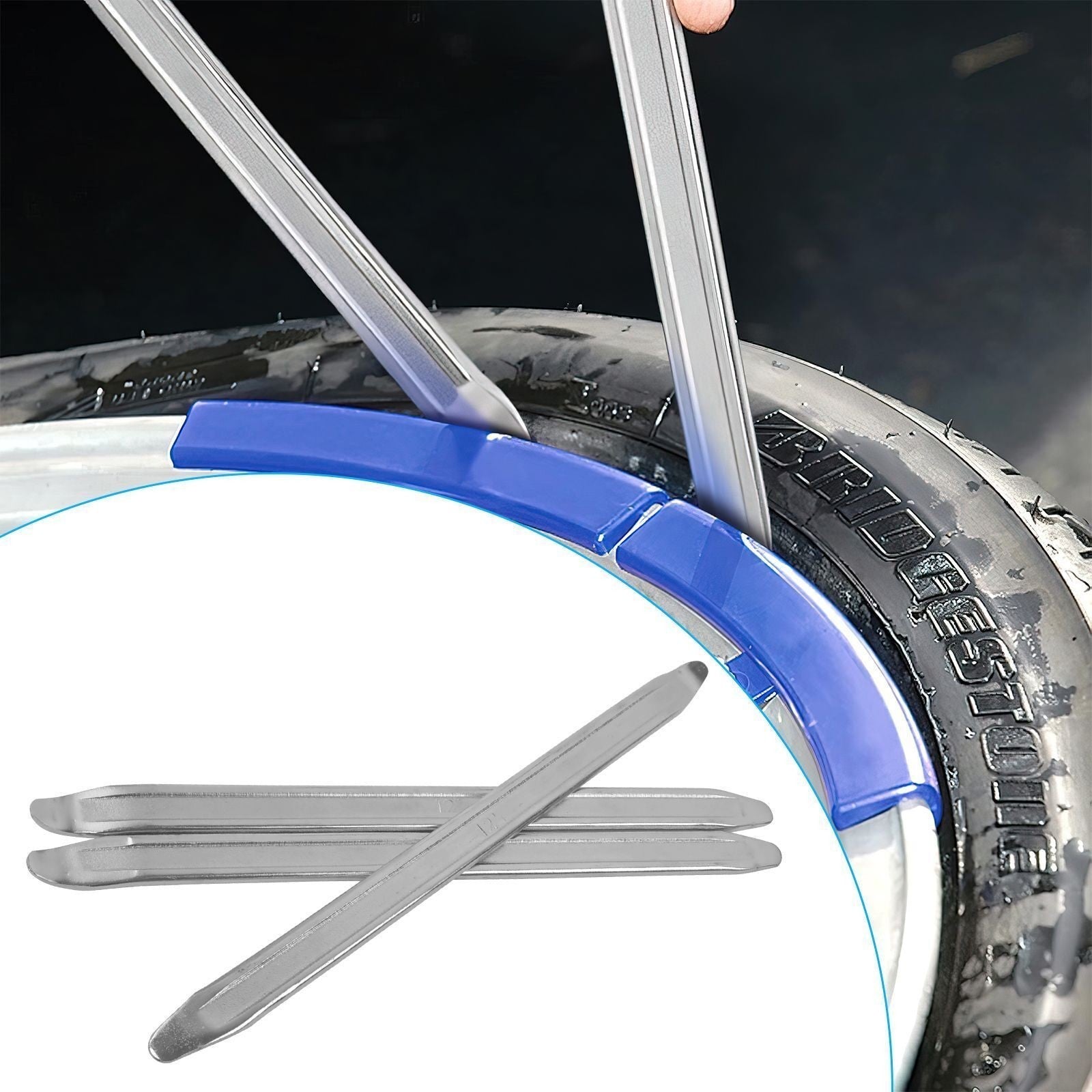 3PCS 12" TYRE LEVERS LONG HEAVY DUTY STEEL CHANGER REMOVER MOTORBIKE BIKE CYCLE