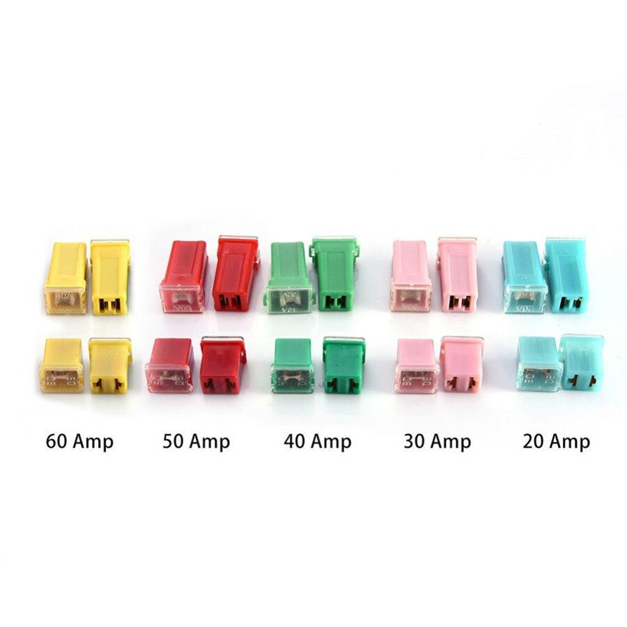 20Pcs Car Square Fuse 20A 30A 40A 50A 60A AMP with Box Assortment
