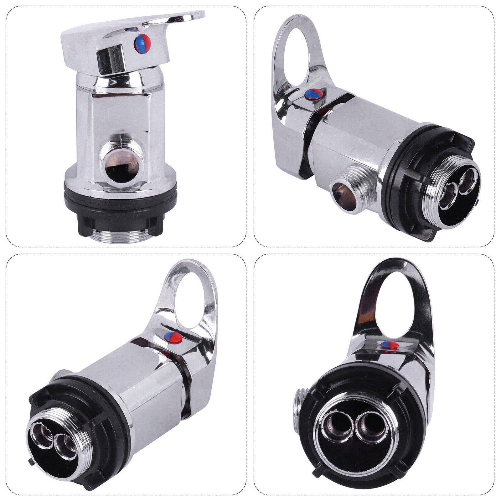 Chrome Caravan Shower Mixer Tap Outlet 1/2" with 800mm Push Fit Tails Campervan